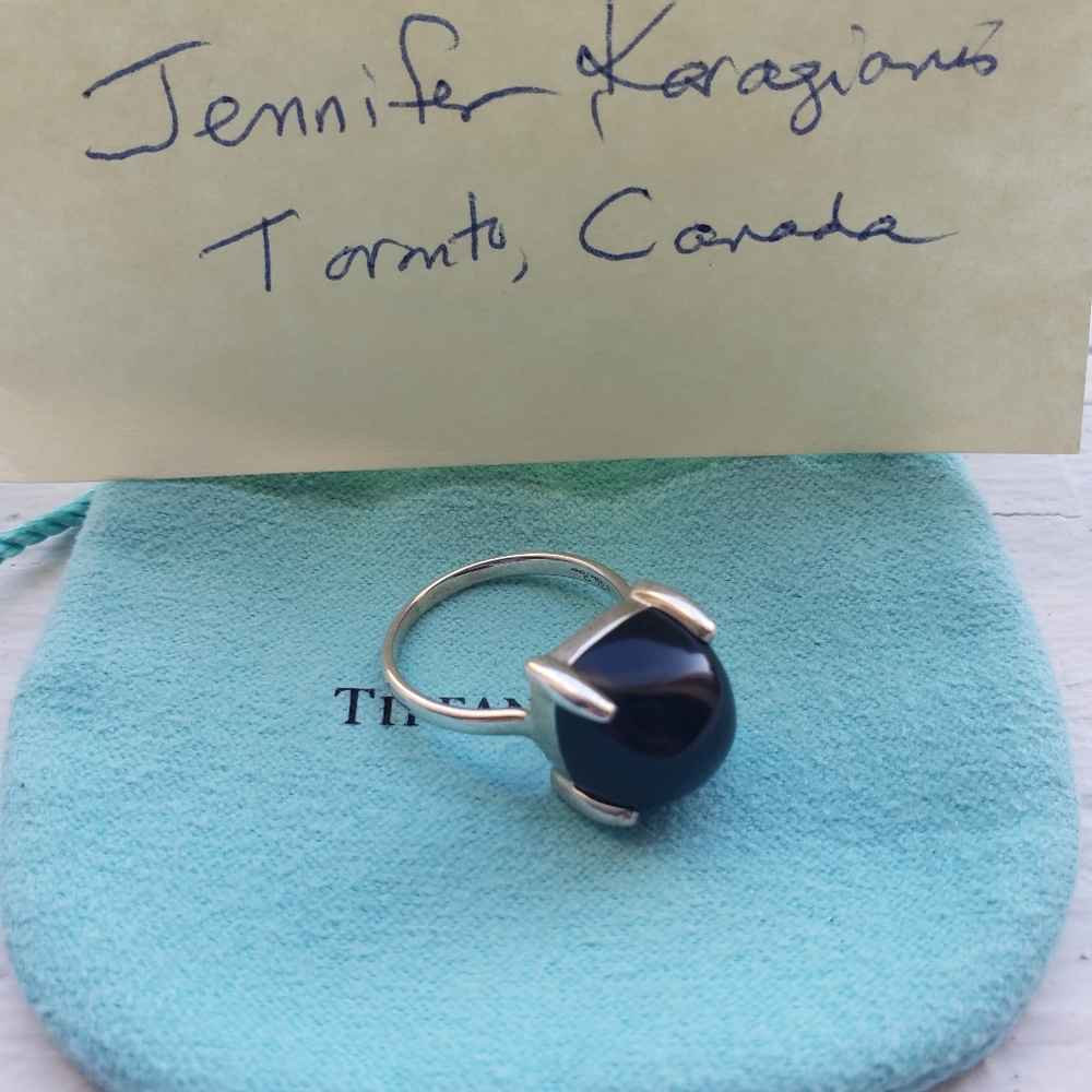 ❤ CLEARANCE FINAL PRICE ❤Authentic Tiffany Black Onyx Sugar Stack Ring - Picture 2 of 5